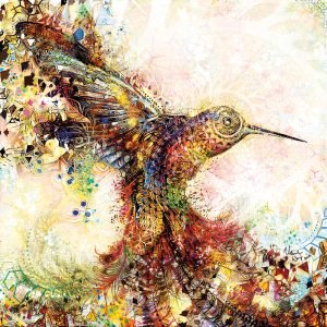Wall art Hummingbirds of Paradise Natural Warp / ArtCollider